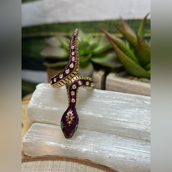 VTG| Purple Rhinestones Snake Ring 💜✨ - Picture 7 of 9